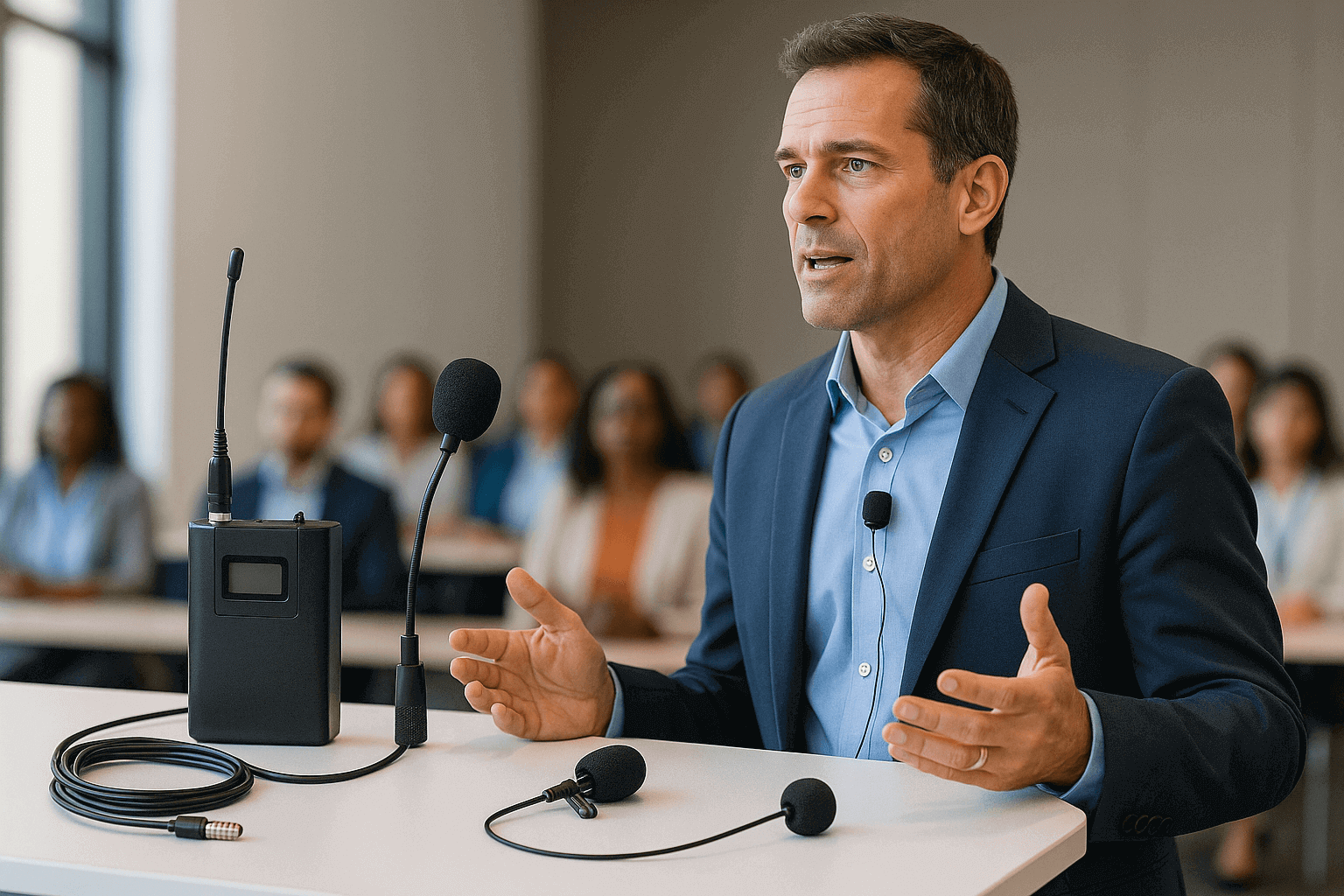 Wireless vs. Wired Lapel Microphones at a Conference