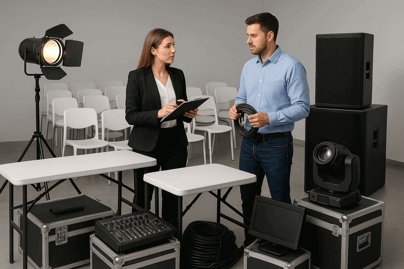 Professional Event Equipment Rental Setup