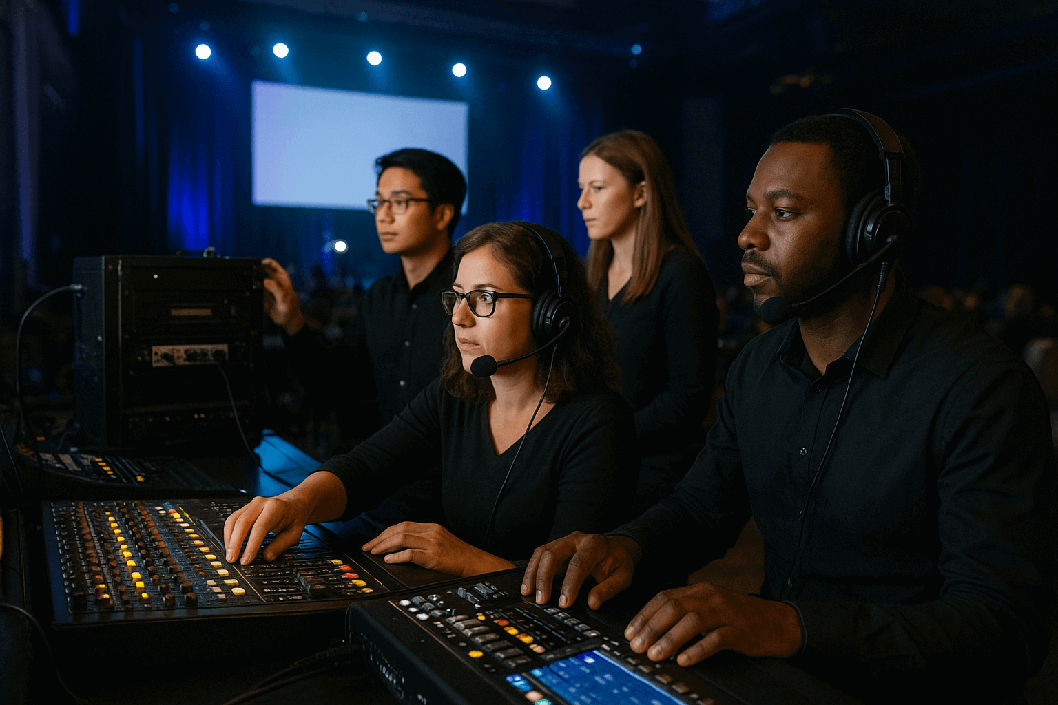 Audio Visual Team Managing Live Event
